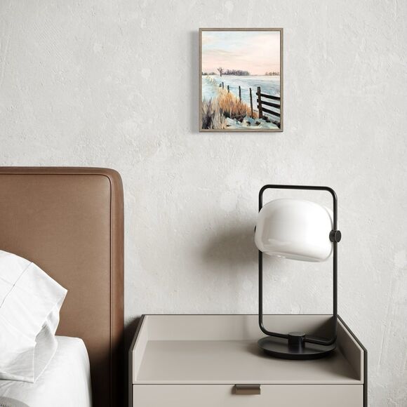 Original Oil Painting Landscape Winter Snow Rural Country Sunset Art 8x10 Signed - Picture 6 of 7